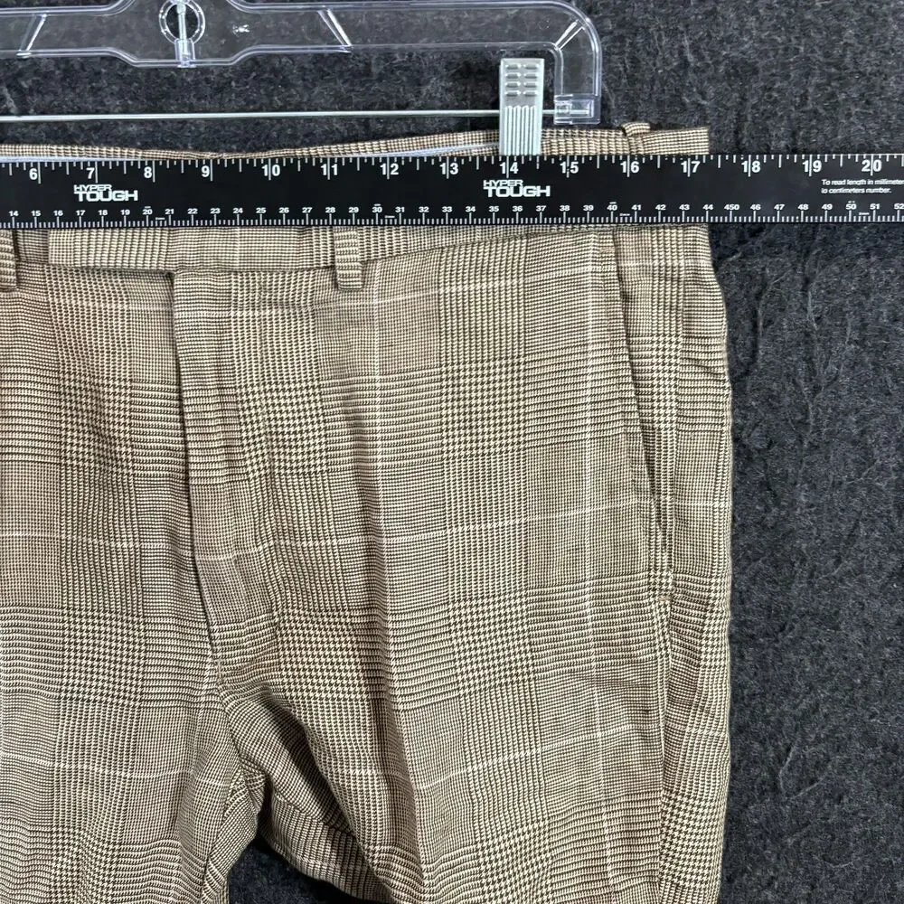 Polo Golf Ralph Lauren Pants Men's 33x30 Brown Linen Blend Plaid Tweed